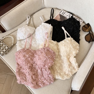 Abito con tubicino personalizzato da <span class=keywords><strong>donna</strong></span> con bretelle a fiore gilet canottiera rosa popolare <span class=keywords><strong>canotta</strong></span> senza spalline da <span class=keywords><strong>donna</strong></span> - Product Image 2
