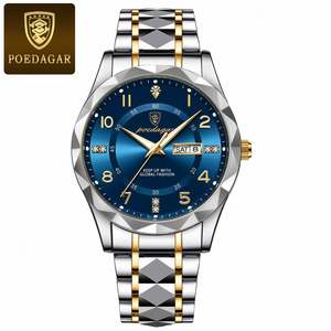 Reloj de hombre de negocios SwissBrand nuevo, resistente al agua, luminoso, 615, con fecha, semana, acero inoxidable, corona de cebolla de cuarzo - Product Image 5