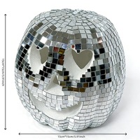 Décorations de fête disco d'Halloween pour intérieur : Ornements créatifs en forme de tête de citrouille avec motif visage de citrouille