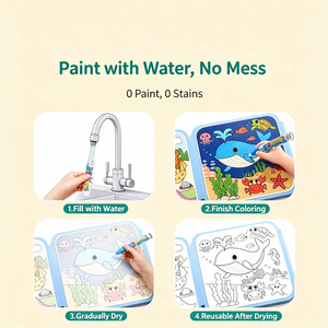 Livre de <span class=keywords><strong>coloriage</strong></span> magique à l'eau réutilisable, best-seller, pour enfants, jouet éducatif à base de papier pour dessiner et peindre à l'eau - Product Image 3