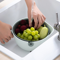 Origineel Ontwerp Nieuw Product Minimalistische Stijl Groente Fruit Wasbak Keuken Plastic Cocina Afvoerkorf