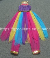 Costumes de danse indienne pour filles enfants adultes Lyciral Stage Jazz Arab Dance Wear avec paillettes Performance Wear