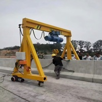Mini-grue portique électrique 4 tonnes pour usage domestique, avec télécommande au sol, moteur/roulement, manutention mobile multidirectionnelle pour