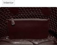 Sac fourre-tout en cuir tissé haut de gamme, sac fourre-tout en PU tissé pour femmes, grande capacité avec pochette intérieure, sac à bandoulière pour voyages et shopping