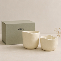 AIKUN Servicio OEM de Marca Privada, Envío Directo de Fábrica, Vela Aromática de Cerámica con Forma Personalizada para Ambiente de Cafetería