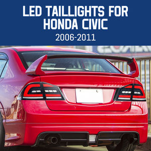 HCMOTIONZ Luces traseras para <span class=keywords><strong>Honda</strong></span> <span class=keywords><strong>Civic</strong></span> <span class=keywords><strong>Sedan</strong></span>/<span class=keywords><strong>Type</strong></span> <span class=keywords><strong>R</strong></span> 2006-2011 8th gen FD2 FD3 Start UP Animation DRL LED Rear Lamps - Product Image 2