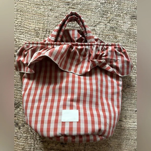 Sac <span class=keywords><strong>de</strong></span> voyage pliable à volants à carreaux pour maman, sac <span class=keywords><strong>de</strong></span> rangement portable à double poignée pour couches et articles <span class=keywords><strong>de</strong></span> puériculture - Product Image 1