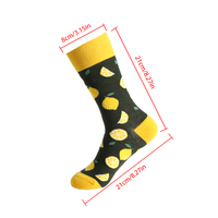 Chaussettes à la mode asymétriques de personnalité de la mode en jacquard de dessin animé citron personnalisé en gros