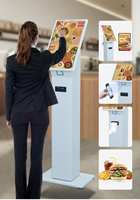 Kiosco de Autoservicio Táctil para Interiores de 15.6 y 21.5 Pulgadas, con Escáner QR y Impresora Térmica de Recibos para Pedidos y Pagos