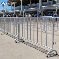 Clôture de contrôle de foule économique, amovible, autoportante, en treillis soudé galvanisé pour trottoirs et défilés