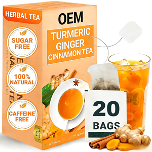 OEM Turmeric Ginger Cinnamon Herbal Tea 20 Bags 100% Natural Caffeine Free Sugar Free for <b>Wellness</b> Digestion - Product Image 1