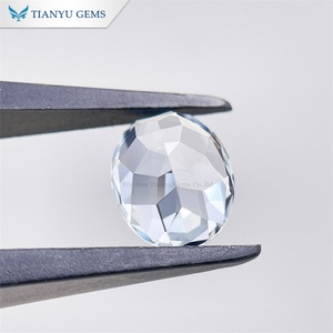 Tianyu Gems Oval Cut Aquamarine 0.5ct-7ct Color azul March Birthstone Lab Gemstone Piedra suelta personalizada para mujeres Anillo Joyería - Product Image 6