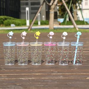 Custom logo 450ml Boba Reusable Clear Plastic Coffee <b>Mug</b> Milk <b>Tea</b> Fruit Juice Transparent Plastic Tumbler Cup with Straw - Product Image 6