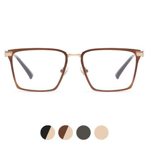 87334 Montures de lunettes optiques en métal pour hommes, rectangulaires, monture intégrale, protection anti-lumière bleue - Product Image 2