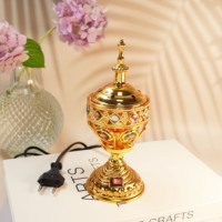 Brûleur d'Encens en Métal Style Dubaï de Meilleure Vente, Branchable, Couleur Or Élégante pour la Décoration, Brûleur de Bakhoor