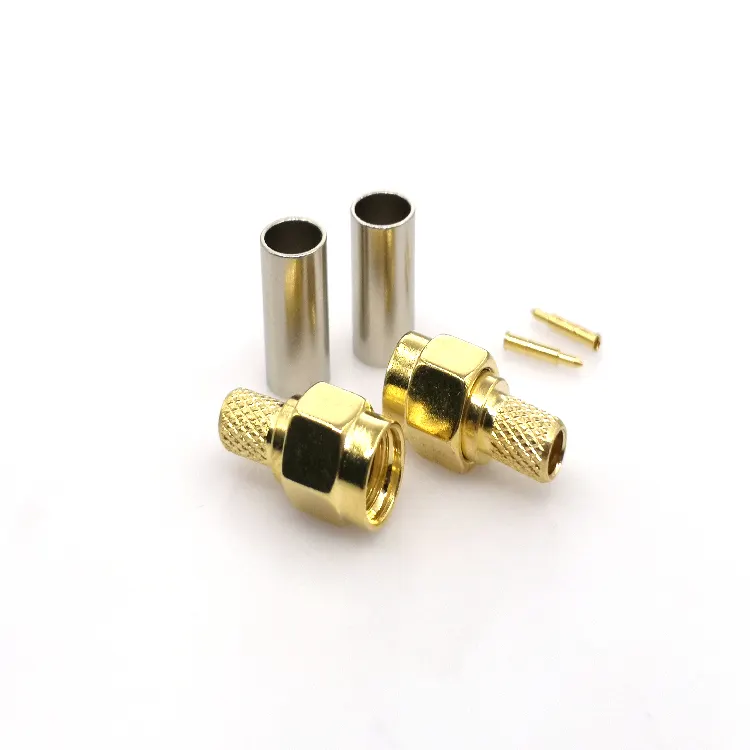 Rp-sma Male Coax Connector For Lmr-195 Rg-58 Rg-171 Coaxial Antenna Rf Cable RF Coaxial Connector