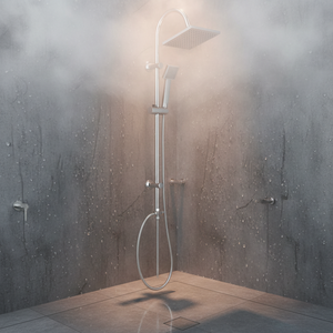 Ensemble de douche mural contemporain en acier inoxydable chromé avec installation facile, design contemporain et moderne - Product Image 4