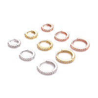 Petites boucles d'oreilles créoles en zircon cubique, boucles d'oreilles pour piercing du cartilage, boucles d'oreilles pour l'oreille, petites boucles d'oreilles créoles dorées
