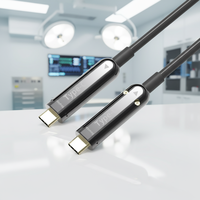 Câble Fibre Optique Type-C OM3 4K Mâle-Mâle Haute Vitesse 1-30m USB-C vers Type-C AOC pour TV, Audio, Gaming, Microphone et Haut-parleur