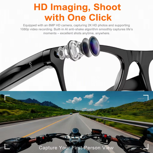 Lunettes intelligentes de traduction en temps réel avec IA, commande vocale, lunettes de soleil vidéo Bluetooth, caméra HD 8MP pour la photographie de voyage - Product Image 3