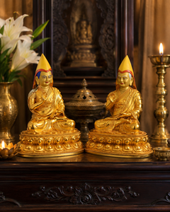 Juego de Estatuas Budistas Tibetanas de Cobre Dorado Hechas a Mano Directamente de Fábrica, Escultura de Monje Personalizada para Altar de Templo, Venta al Por Mayor - Product Image 2