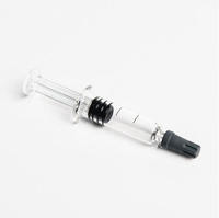 Flacon prérempli en verre durable de marque RY, P-F-S 1 ml (long) / 2,25 ml, avec connecteur Luer-lock ; Logo, couleur et forme personnalisables