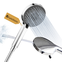 Leelongs vend en ligne une nouvelle douchette à main en ABS, 5+1 modes, 11,5 cm, haute pression, économie d'eau, pour salle de bain moderne, avec jet de douche.