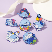 Épingles en émail doux personnalisées, mignonnes, sur le thème de la baleine, du dauphin et de l'océan, en métal, avec logo personnalisé, en gros, pour cadeaux promotionnels et souvenirs