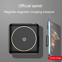Nuevo llega Mini banco de energía inalámbrico magnético portátil para estación de energía telefónica 5000mAh cargador rápido Powerbank para teléfono