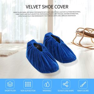 Protège-chaussures en flanelle transfrontaliers, couvre-chaussures en caoutchouc antidérapants pour la maison, couvre-chaussures réutilisables absorbants en chenille pour le nettoyage - Product Image 3