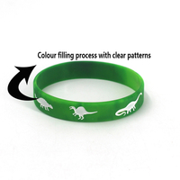 Bracelet en Silicone/Caoutchouc Dinosaure Gaufré, Logo Personnalisé, Commande en Gros, Cadeau/Souvenir pour Fête d'Anniversaire d'Enfants