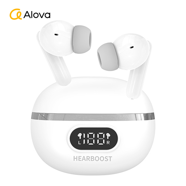 ALOVA Mini Earbuds Case Display Type C Voice Mode Daily Use Bluetooth Hearing Aids for Seniors OEM Bulk