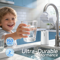 Filtre purificateur d'eau rotatif PUREZA à installation facile, adoucit l'eau, élimine le chlore et le fluorure pour évier de cuisine et de salle de bain