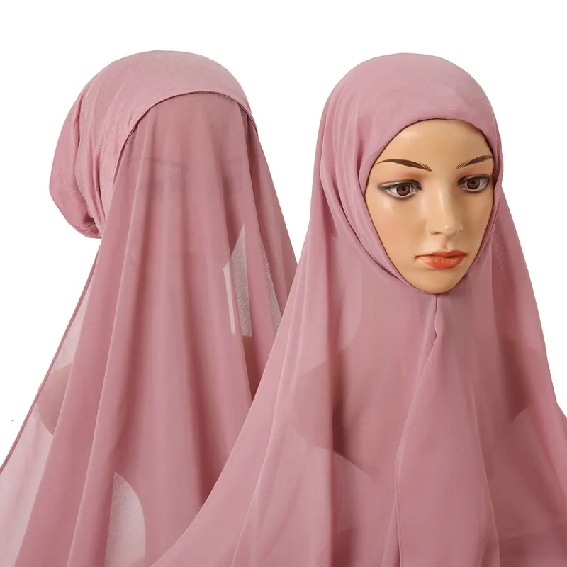 HZM-19209 femmes musulman Hijab casquettes couleur unie modal en mousseline de soie islamique cou couverture sous écharpe tête porter casquette