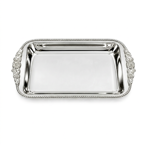 Wedding Party Tabletop Decorating Catering Serving <b>Metal</b> <b>Tray</b> Handcrafted <b>Metal</b> Serving <b>Tray</b> With Shiny Polished Used - Product Image 1