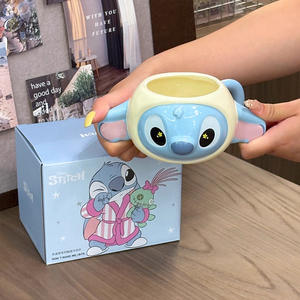 <span class=keywords><strong>Taza</strong></span> de cerámica de punto <span class=keywords><strong>3D</strong></span> de dibujos animados, 380Ml, apto para microondas y lavavajillas para parejas domésticas, té y café de la tarde - Product Image 2