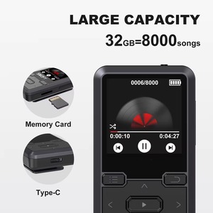 Reproductor MP3 con Clip Multicolor, Radio FM, Grabadora de Voz, Compatible con Tarjeta TF de 32GB, Reproductor de Música Portátil para Estudiantes, Deportes y Correr - Product Image 4