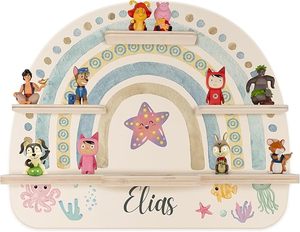 <span class=keywords><strong>Chambre</strong></span> d'enfant personnalisée Toniebox étagère magnétique en bois arc-en-ciel Tonie étagère pour filles et garçons - Product Image 1