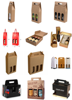 Porte-bouteilles de vin en carton kraft laminé de qualité alimentaire, imperméable, personnalisé, pour quatre ou six bouteilles, avec séparateur