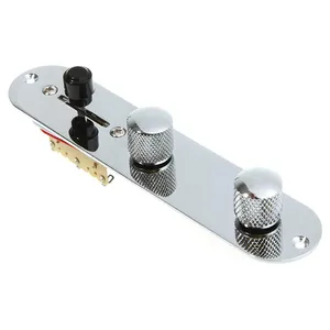 Silver Zinc Alloy Prewired Guitar Switch Control Plate for TL Electric Guitars