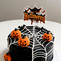 Décorations de gâteau en acrylique pour Halloween : Citrouille, Fantôme, Sorcière, Chauve-souris – Idéal pour les fêtes d'Halloween