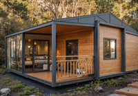 Casa Modular Plegable de 20 Pies, Casa Expandible con Dormitorio, Estructura de Acero Impermeable, Casa Móvil para Uso Residencial, Dormitorio o Vacaciones