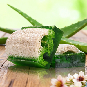 OEM Aloe Vera Natural Plant Loofah Bath <b>Soap</b> Bar Exfoliating and Moisturizing Cleaning Handmade Body <b>Soap</b> Perfect for Skin Care - Product Image 2