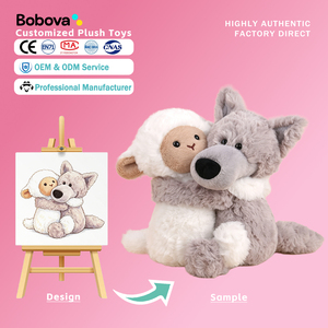Giocattoli Personalizzati di Lupo e Pecora Abbracciati per Bambini, Profumati, Kawaii, Antistress, Morbidi, Giocattoli Anime - Product Image 1