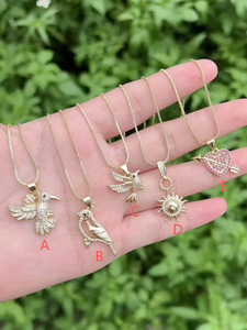 Collares de circonita con diseño de pájaro, colibrí, flecha, corazón y sol, joyería con dijes de animales para mujer - Product Image 3