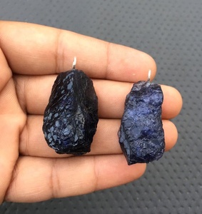 Awesome Quality Natural Blue Iolite Gemstone Rough Pendant Jewelry Making 92.5 Sterling Silver 2-Piece Trendy Gift Factory Price - Product Image 3