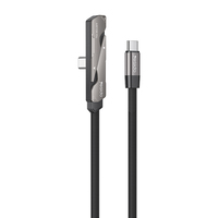 Kabel Data Yesido Aluminium Alloy 1 Meter Tipe-C ke Tipe-C 60W Pengisian Cepat dengan Penyangga Ponsel Model Elbow CA207