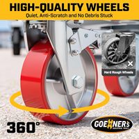 Chariot de remorquage industriel robuste en acier au carbone, capacité de charge de 5000 lb, hauteur réglable de 19,6 à 23,6 pouces, roues pivotantes à 360°, garantie de 2 ans