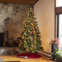 Lumières chaudes d'intérieur et support en métal arbre de Noël pré-éclairé arbre de Noël artificiel traditionnel pré-éclairé réaliste