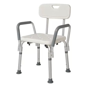 Tabouret de douche Hengheyue en alliage d'aluminium avec dossier et accoudoirs pour personnes âgées et handicapées, utilisation en salle de bain - Product Image 1